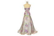 Strapless All Over Beaded Satin Gown