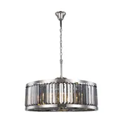 35.5" Greenwich 10 Light Crystal Chandelier In Polished Nickel With Royal Cut Silver Shade Grey Crystal