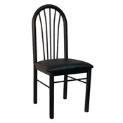 6151 Metal Chair Semi Gloss Black Frame, Standard with Black Vinyl Seat