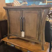 2 Door Cabinet w/Curved Wood Accents