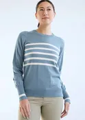 70degrees Breton Stripe Crew Sweater – Chambray / White