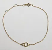 14k yellow gold interlocking circle bracelet