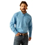 Ariat&reg; Blue Solid Wrinkle Free LS Men’s Shirt