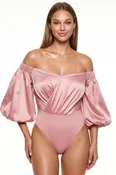 IB2409AP - SATIN OFF THE SHOULDER BODYSUIT