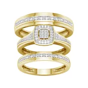 10K 0.10CT Diamond TRIO SET