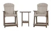 3 Piece Balcony Set - Weathered Wood & Sand