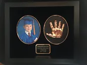 10 x 12” SOLID WOOD SHADOWBOX - PERSONALIZED BRONZE HANDPRINT  AND PHOTO FRAME