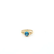 Gold Custom Round Birthstone Bezel Ring