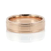 14K ROSE GOLD 6MM POLISHED WEDDING BAND WITH MILGRAIN DETAILED EDGE SZ 11