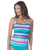 24th and Ocean Samba Stripe Criss Cross Tankini Top