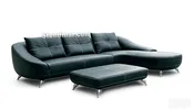 S281 3PC Black Leather Sectional Sofa Sets . — Stendmar