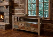 ANTIQUE 8 DRAWER SOFA TABLE