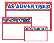 As Advertised Shelf Signs - 3 Sizes