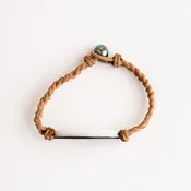 Abalone with Braided Leather Cord