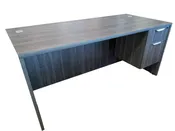 60" Gray Straight Desk With Drawer Set — Used Office Furniture Connection