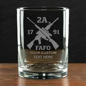 2nd Amendment Personalized 14 oz. Double Old Fashioned Glass - Made in the USA