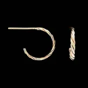 14K Tricolor Gold Estate Hoop Earrings
