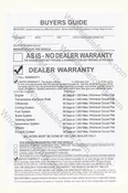 30 Day/1000 Mile Warranty 3-Part Buyers Guide Plasticback (BGE-EZ16)