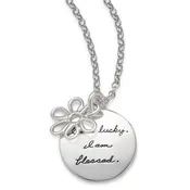 “Lucky & Blessed” Sterling Silver Necklace