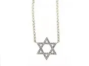 14K White and Yellow Gold Diamond Necklace, 48 Round Diamonds 0.11 CTW