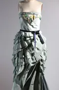 Foddis Audrey Silk Taffeta Dress — Green Floral