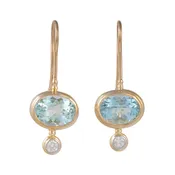 Aquamarine & Diamond Earrings