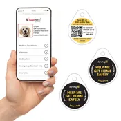 Dynotag Tough Lite Laminated Round Synthetic tag, set of 3 UNIQUE