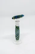 Hand Blown Glass Perfume Bottle: Green and Blue Caterpillar