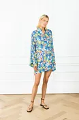 Blue Garden Sketch Mini Caftan