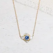 14k Andromeda Diamond and Blue Sapphire Necklace