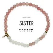 Morse Code Matching Set | SISTER: Matte Pink Quartz & Cloudy Glass