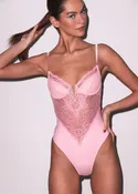 Bianca Lace Bodysuit - Pink Lady
