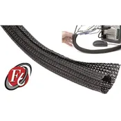 100 Foot Length of Tech Flex F6N1.00BK, 1" I.D. Split Tube Braided Sleeving