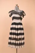 Black & White 50s Handmade Polka Dot Dress, XS