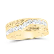 10 Karat Men's Diamond Wedding Band Size 10 1.00tw Round I/J I2 Diamon