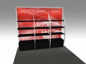 10' Backlit OutRigger II Trade Show Shelf Display With 3 Sections