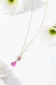 Pinks beaded oval necklace #5555-G Rose — Michelle Pressler Jewelry