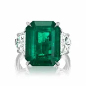 10.88 ct of Colombian Emerald Ring with Diamond