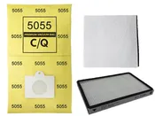 12 Kenmore Type C / Q Allergen Filtration Canister Vacuum Bags, (1) Kenmore CF1 81002 Motor Chamber Filter, 1 Kenmore EF1 86889 HEPA Exhaust Filter, Fits Progressive, Intuition, Canisters