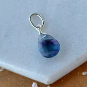 Aurora Gem Charm - banded teal purple fluorite gemstone charm pendant