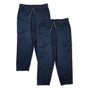 Boy Cargo Jogger Pants for Everyday Wear and School Uniforms 4-16 CG04 Black 2Pack