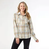 Becca Flannel Shirt with Distressing