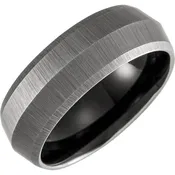 Grey Tungsten Epic Double Knife Edge 8mm Band
