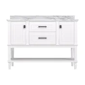 Bosun 48″ Freestanding Single Vanity Cabinet with Reliable Storage & Solid Frame – White