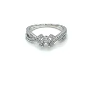 14KT White Gold Criss Cross Engagement Ring — Joe Marche By the Sea