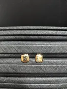14k Yellow Gold Hammered Square Earrings — OleTowne Jewelers