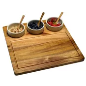 Acacia Charcuterie Board with Serving Bowls