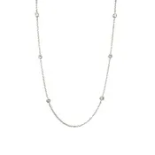 0.48cttw Diamond Bezel Diamonds-by-the-Inch Necklace in 14K Yellow Gold, 18"
