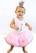 Baby Girl's 1st Birthday Ruffle Petti Dress