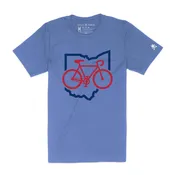 Bike Ohio - Mens/Unisex Crew T-Shirt - Heather Blue